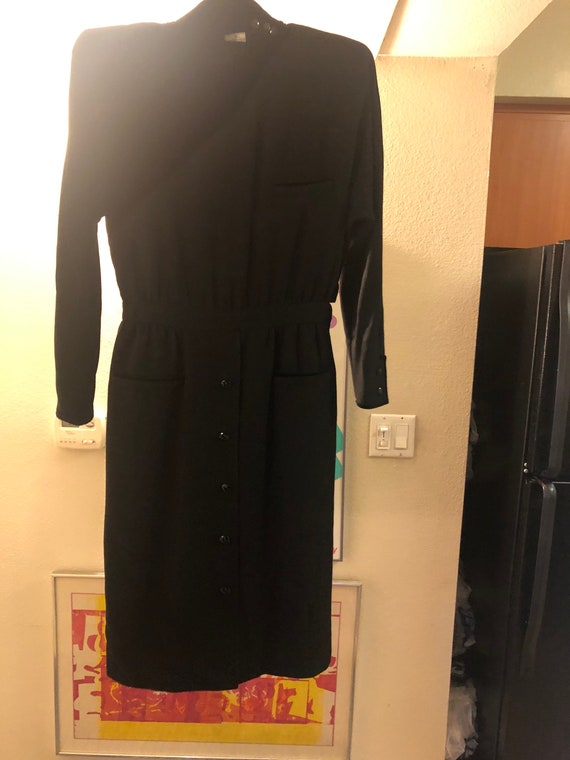 80s Vintage Black Valentino Dress With 1940s style - image 10