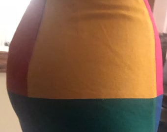 Color block 80s skirt
