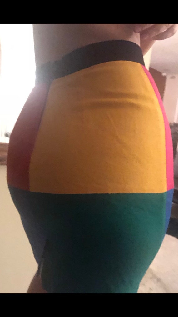 Color block 80s skirt