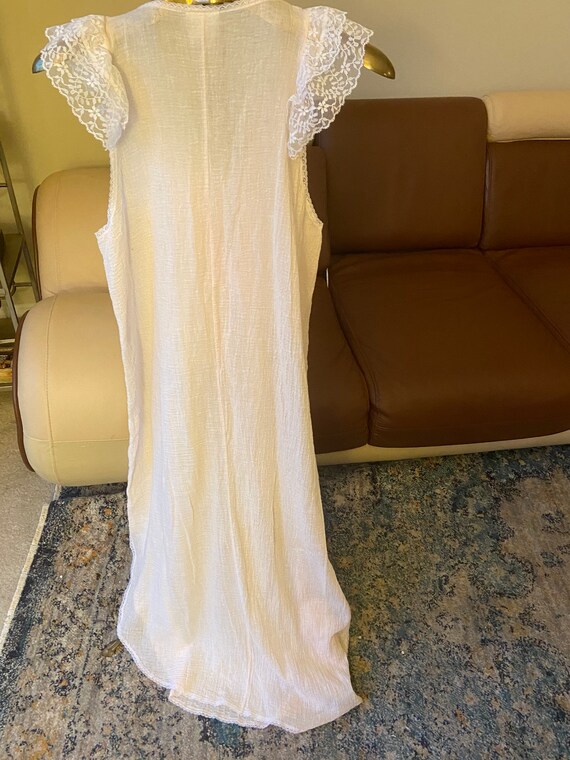 1970s to Early 1980s Crinkle Lace Trim Collar Nig… - image 7