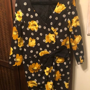 1980s floral vintage dress by Terence Nolder