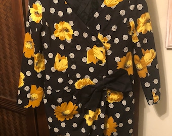 1980s floral vintage dress by Terence Nolder