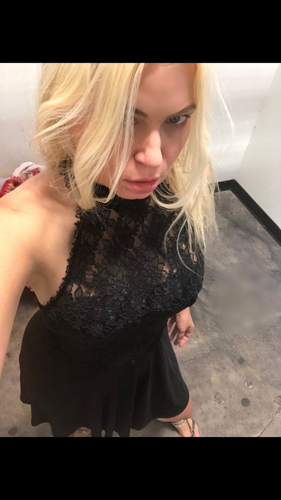 Vintage Tadashi Shoji Black Lace Dress With Original Tags