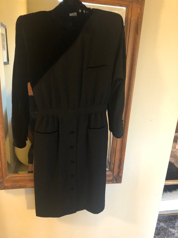 80s Vintage Black Valentino Dress With 1940s style - image 1
