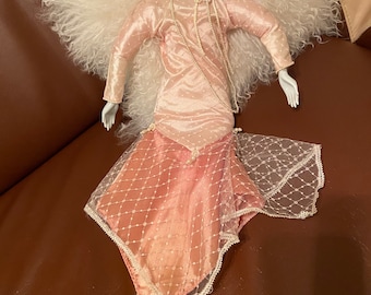 Vintage Handpainted Flapper Girl 1920s Style Boudoir Doll With Handmade Outfit