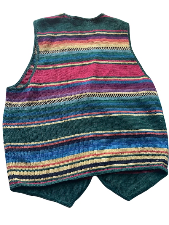 90s Vintage Mens Unisex Multicolor Structure Vest… - image 2