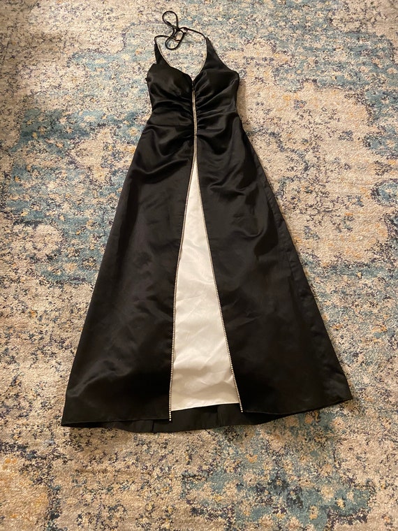 jump apparel prom dresses Juniors' Embellished Satin Sweetheart Gown, Created for Macy's - Chocolate Designed With Thin Spaghetti Straps And A Subtle V 1980s Does 1970s 1980s/1990s Vintage