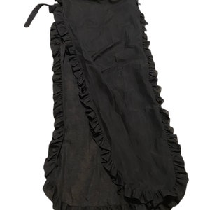 60s Vintage Saks Fifth Avenue Black Ruffled Open Column Panel Dress one size small to large