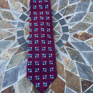 1980s Vintage Silk Geometric Floral Print Tie By Gian Marco Venturi
