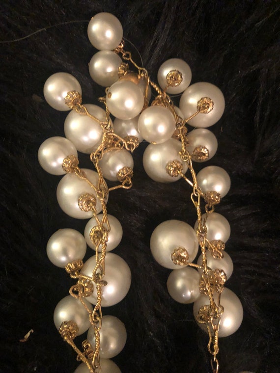 50s Vintage Costume Jewelry Pearl Necklace - image 3