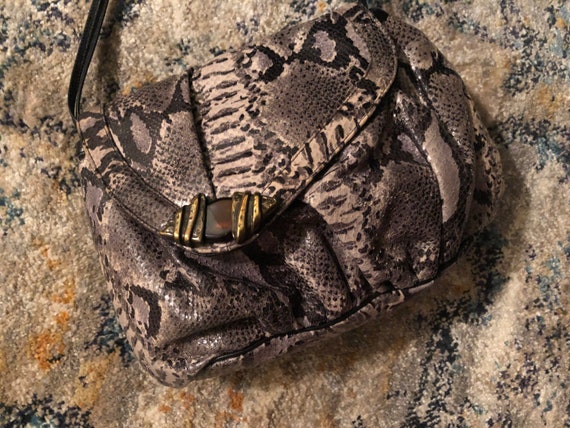 1980s Faux Snakeskin Purse - image 8