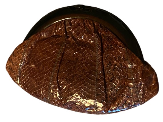 1970’s Brown Snakeskin Clutch 11.25w x 7 inches - image 1