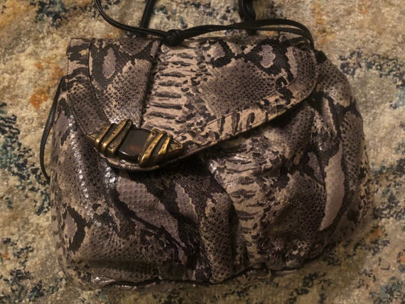 1980s Faux Snakeskin Purse