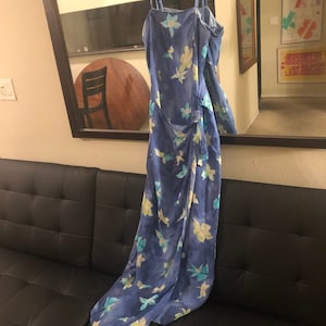 Vintage Floral 90s Designer Dress by Hugo Buscati