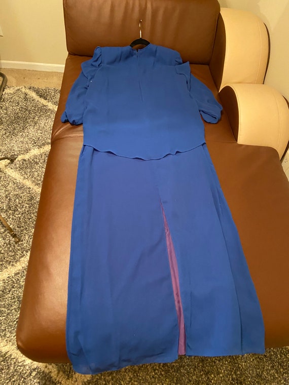 80’s Vintage Royal Blue Party Dress - image 9