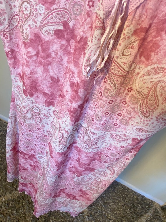 90s Vintage Pink Mixed Pattern Short Sleeve Dress… - image 4
