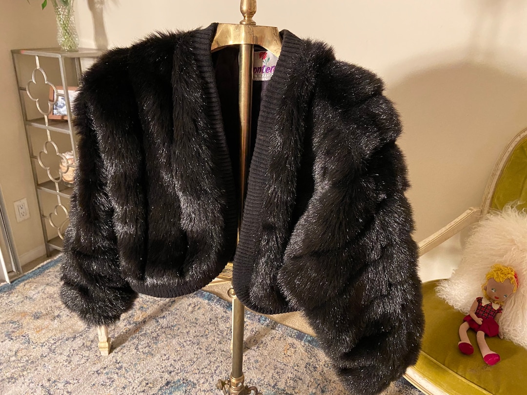 オープニング 大放出セール Mink Faux Fashions Monterey Vintage 1980s Fur Jacket Crop ジャケット・アウター