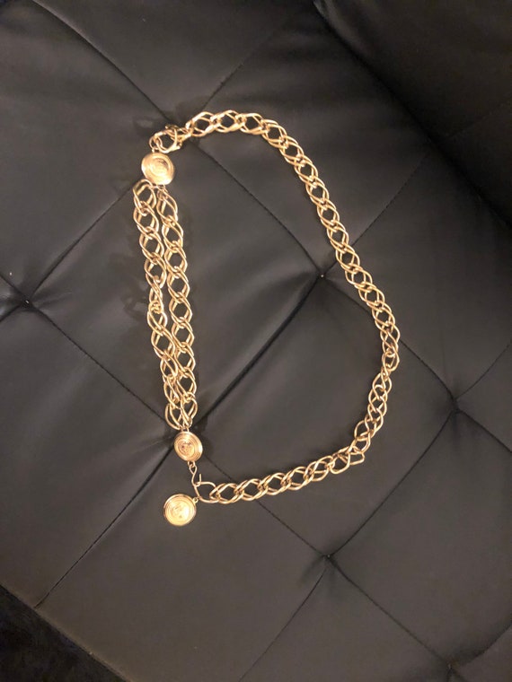 Gold Metal Vintage 1980s Chain Belt or Necklace - image 10