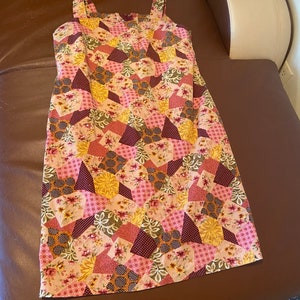 1960s to 1970s Pink Patchwork Summer Dress Size Large or Small Extra Large