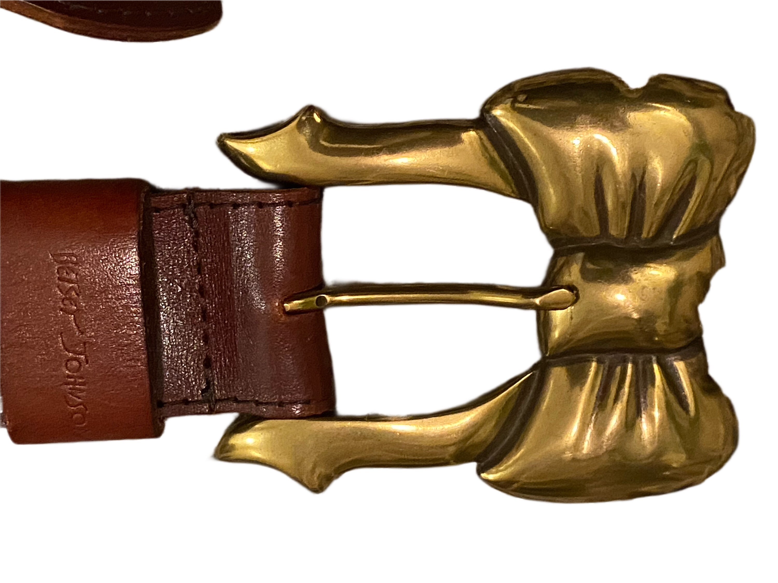Betsey Johnson Leather Bow Belt Size Medium 31.5 Inches To35 