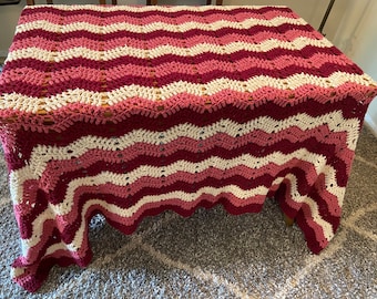 Vintage Hand Knitted Afghan Large