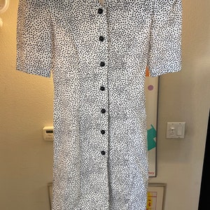 1980s California Vintage Polka Dot Button Up Dress By All That Jazz Vintage Size 5/6 Modern Extra Small