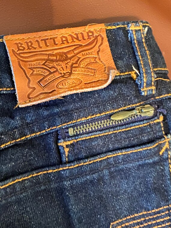 1970s To Early 1980s Brittania Fitted Dark Wash H… - image 5