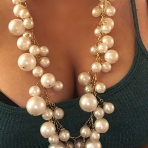 50s Vintage Costume Jewelry Pearl Necklace