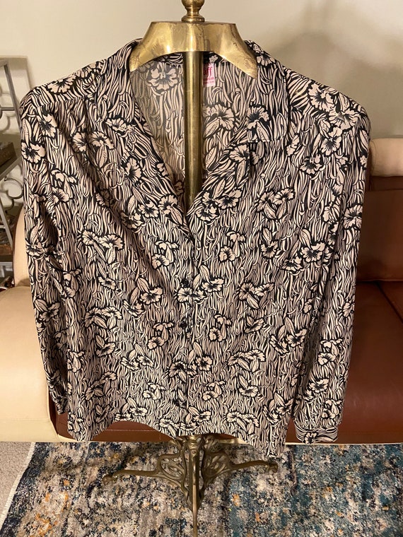 70s Vintage Floral Print Button up by Graff California Wear Size