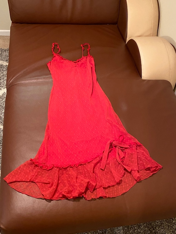 90’s Vintage Red Lace Dress by Betsey Johnson