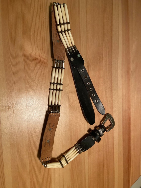1970s to 1980s Handmade Designer Leather Belt Mad… - image 2