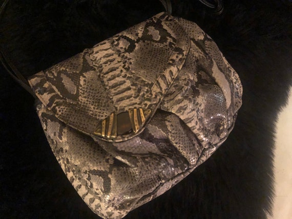 1980s Faux Snakeskin Purse - image 5