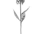 Sculpture Rose en Métal sur pied