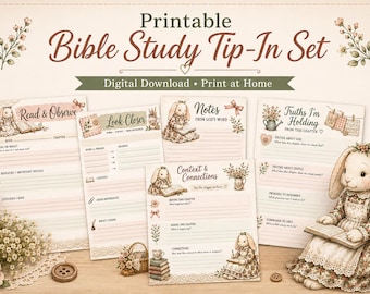 Reusable Bible Study Tip-Ins | 5x7 Journaling Cards (Digital Download)
