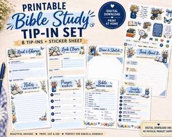 Reusable Bible Study Tip-Ins | Printable Journaling Cards & Mini Tip-Ins