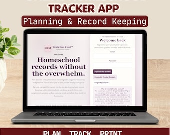 Online Homeschool Tracker Web App | Digital Lesson Planner, Attendance Log, & Gradebook Record Keeping Program