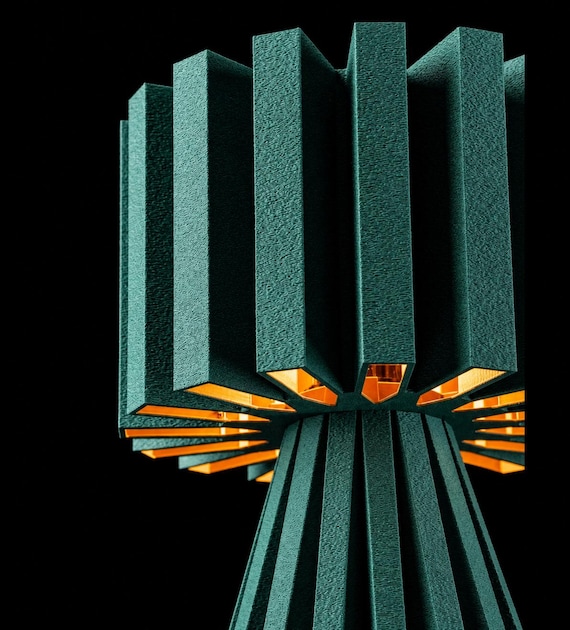 Geometric Sculptural Table Lamp, Ambient Light, Minimalist Home Decor