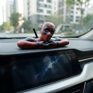 Superhero Car Dashboard Figurine, Funny Masked Hero Decor, Comic Style Auto Ornament, Resin