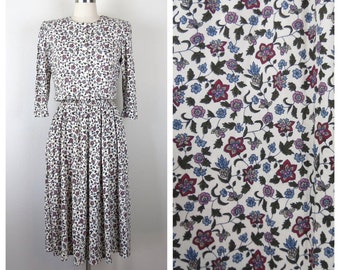 Vintage 1980s floral dress set 2 piece skirt and matching top ditsy floral NWT