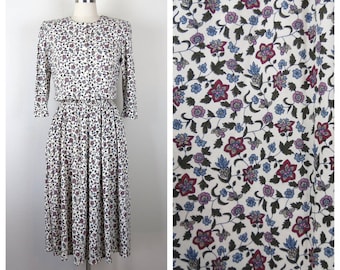 Vintage 1980s vestido floral conjunto falda de 2 piezas y top a juego ditsy floral NWT