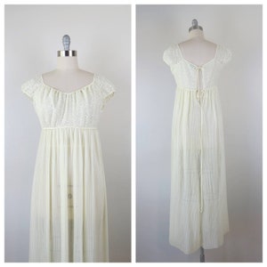 Vintage 1950s nightgown, Barbizon, nylon, lace, sheer, pleated, medium