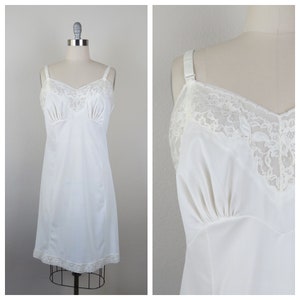 Vintage 1960s Komar dress slip, lace bodice, slip dress, full slip, size large, 38 bust image 1