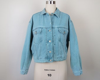 Vintage 1980s Banana Republic Safari cotton denim jacket coat jean jacket faded colored denim