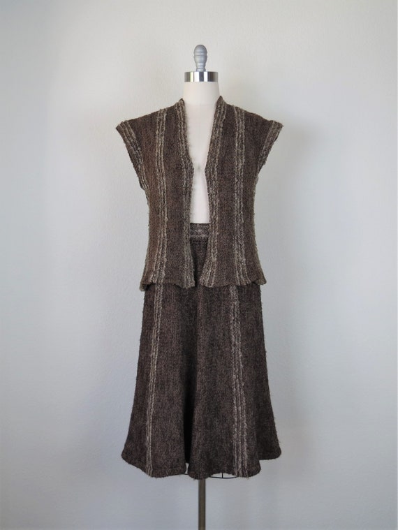 Vintage 1970s knit set, skirt and vest, 2 piece, … - image 2