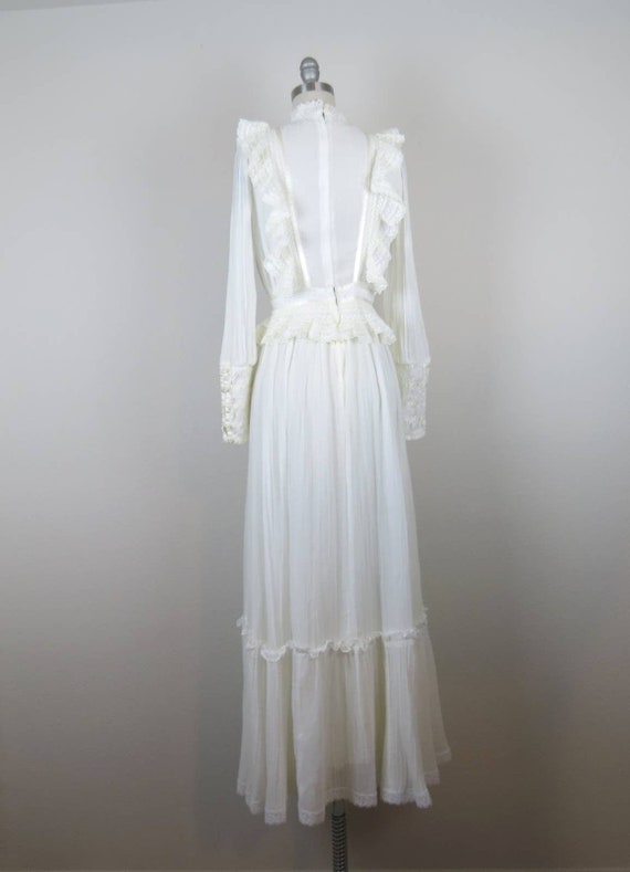 Vintage 1970s Gunne Sax dress maxi high neck ruff… - image 6