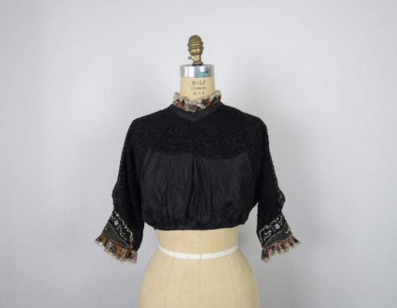 antique victorian - edwardian mourning bodice size