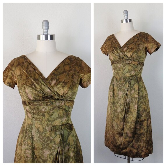 vintage 1950s Frank Starr silk satin cocktail dres