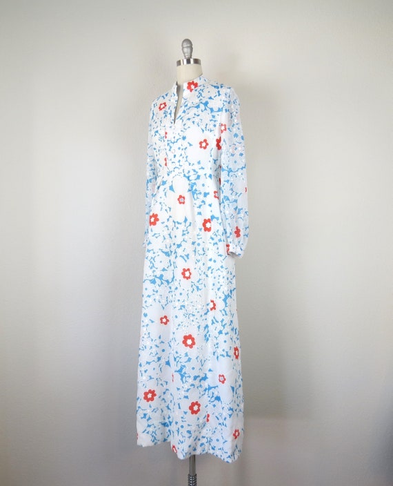 Vintage 1970s flower power floral maxi dress mod … - image 5