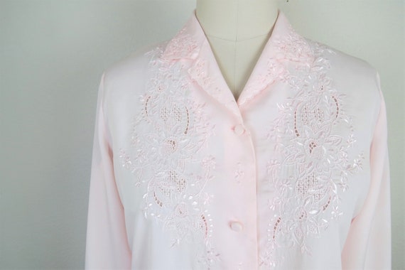 Vintage silk blouse, 1970s, Chinese embroidered, … - image 2