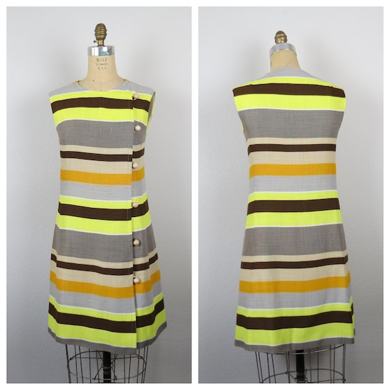1960s Real Metal Thread Shift Dress Set
